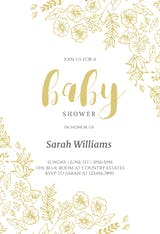 Elegant Flowers - Invitación Para Baby Shower